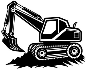 Naklejka premium Excavator Silhouette Icon