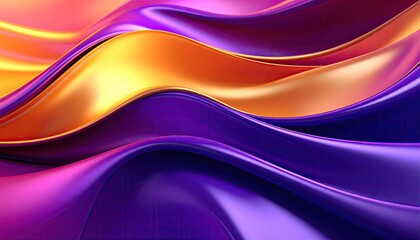 Abstract vibrant drapes in shades of purple and gold