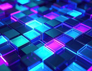 Abstract vibrant cubes