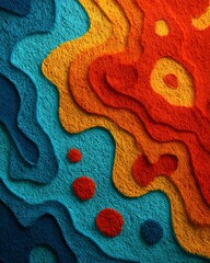 Abstract Terrain of Colors: A vibrant and dynamic display of layered textures and gradients, forming an abstract representation of a colorful terrain. The design evokes feelings of depth, topography.