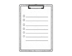 White Paper Task Management Planner with Organized To-Do List and Clean Layout Isolated on White Background