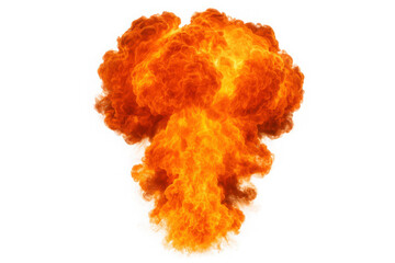 explosion of fire isolated on white