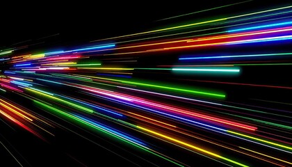 Abstract vibrant light streaks