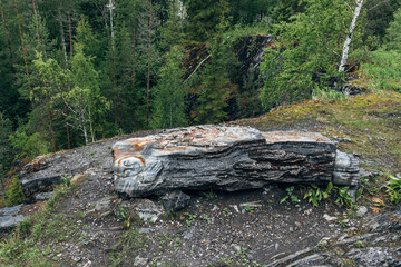 Landscape of the mountain park Ruskeala in the Republic of Karelia