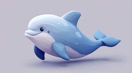 Cute light blue dolphin