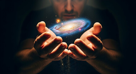 Galaxy held in hands