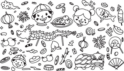 Kids Cooking Doodle Vector – Child, Food, Kitchen, Hand-Drawn, Chef Hat, Cute Style, Sketch Art, Culinary Fun, Baking, Family, Happiness, Cooking Class, Playful, Illustration, Wholesome