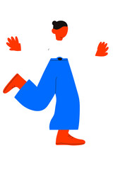 flat illustration of woman dancing 