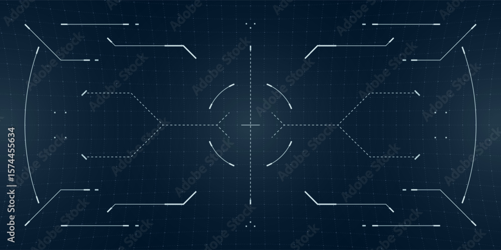 Aufkleber futuristic control hud with binary data stream and glowing targeting reticle. cyberpunk interface la