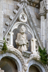 Detail of Pisa Baptistery of St. John in Pisa, Italy