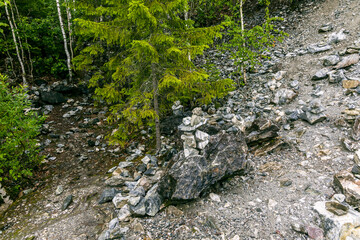 Landscape of the mountain park Ruskeala in the Republic of Karelia