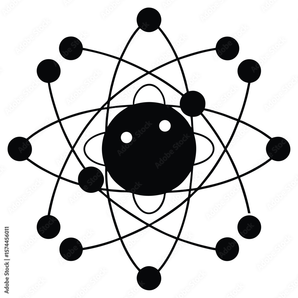 Poster psychologist element isolated tachyon particle model on white backgroun