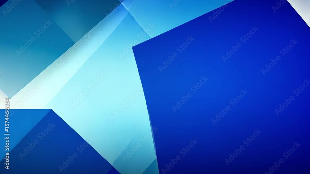 Poster abstract geometric cubes in shades of blue: this digital rendering showcases an artistic composition
