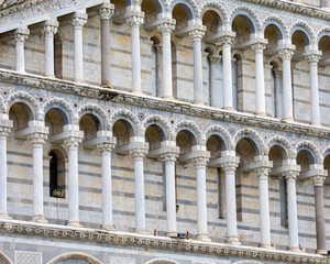 Detail of Pisa Cathedral in Pisa, Italy