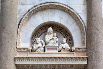 Sculpture on Exterior of the Leaning Tower of Pisa, Italy