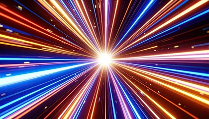Abstract vibrant radial lines converging to a central point