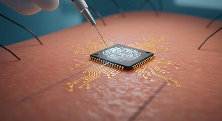 Microchip Implantation into Human Skin







