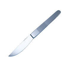 Silver Surgical Scalpel with Steel Blade Against a Transparent Backdrop Isolated Transparent Background