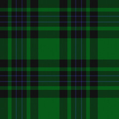 Green, Blue, Black Tartan Weave Pattern - Tile