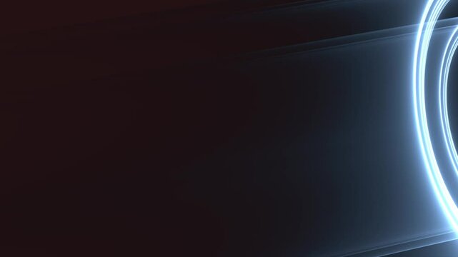 blau leuchtender Lichtschweif & Lichtb&ouml;gen &ndash; Futuristische Technologie, Wissenschaft & High-Tech in abstrakter Darstellung f&uuml;r Innovation, Datenfluss & Digitalisierung
