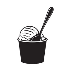 Melting joy, frozen in design – Ice cream silhouette styled into bold Ice cream vector – Ice cream illustration

