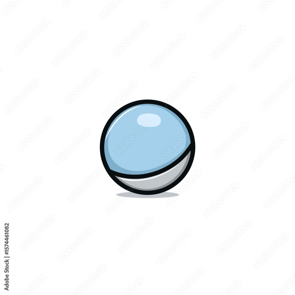 Poster icy orb rests softly in simple abstract setting