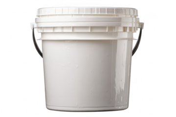 White plastic bucket with lid and handles (43)
