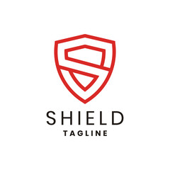 Shield logo with the letter S, symbol security and defense