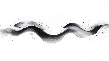 Abstract ink wash design with flowing lines.
