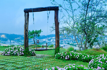Swing in the valley of Da Lat, Vietnam.
