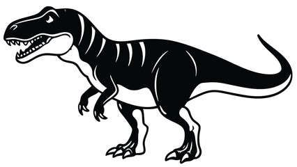Obraz premium Black and white line drawing of a Tyrannosaurus Rex dinosaur