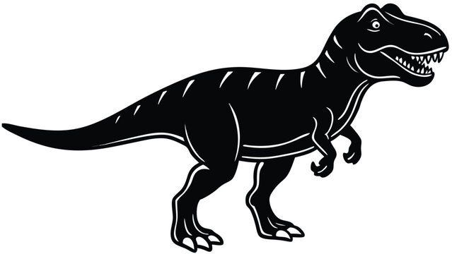 Black silhouette of Tyrannosaurus Rex dinosaur pattern