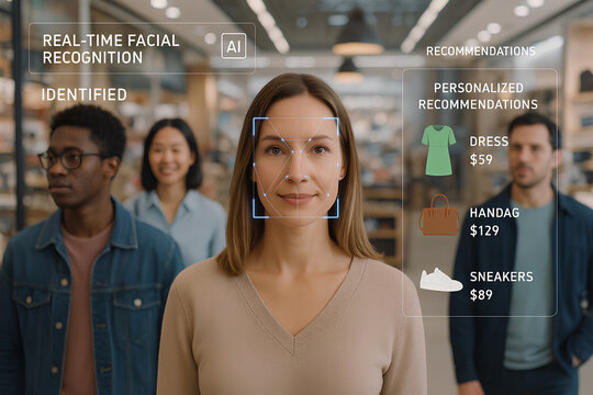 AI Retail Shopping Face Scan with Real-Time Recognition and Personalized Recommendations