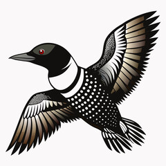 Common Loon Vector Illustration