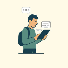 A modern flat-style illustration of remote workers engaging in daily tasks from home and cafés. The artwork features diverse characters using laptops, attending video calls, checking notifications, an