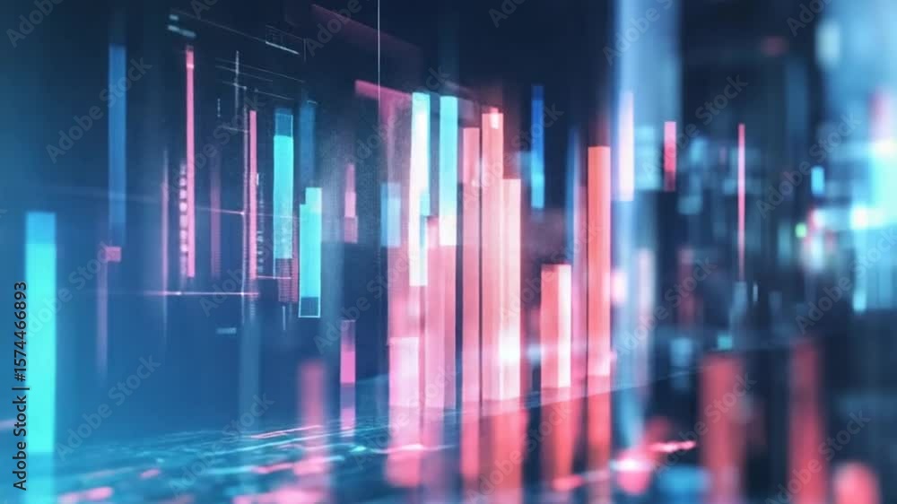 Poster abstract digital cityscape background with glowing data streams and futuristic elements