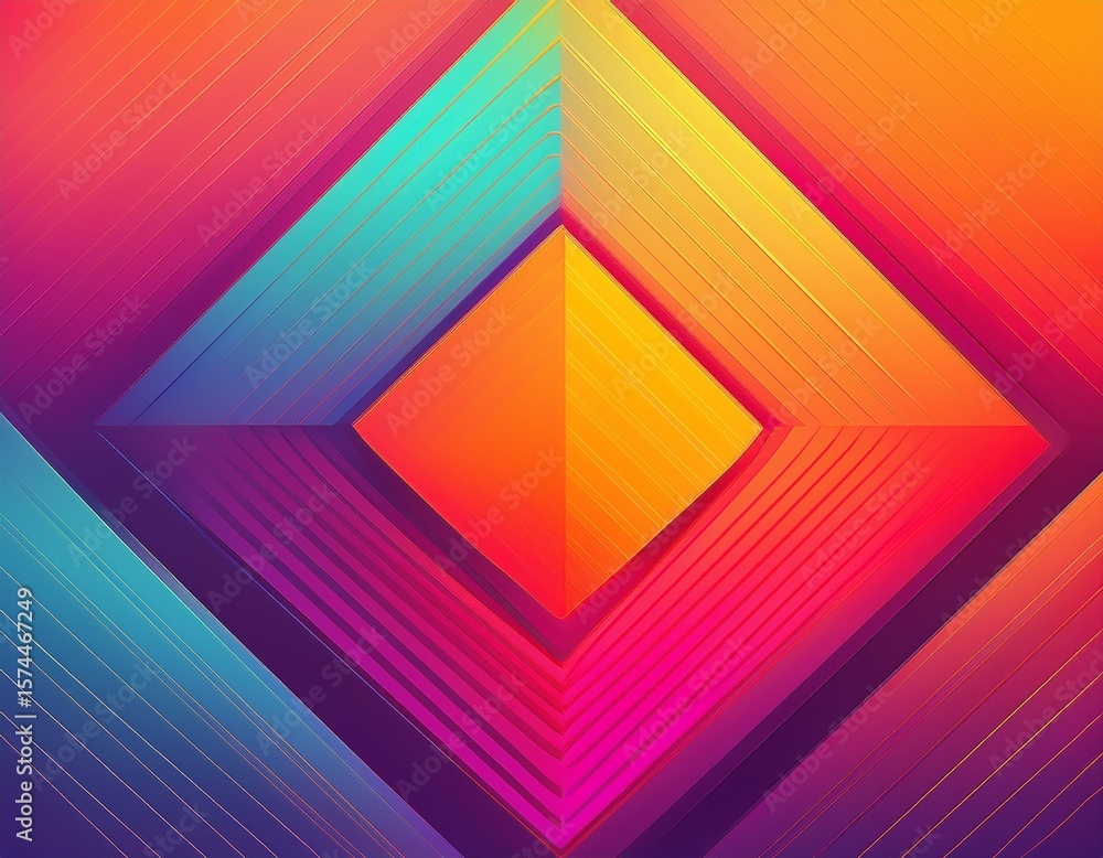 Poster colorful gradient abstract background with geometric shape