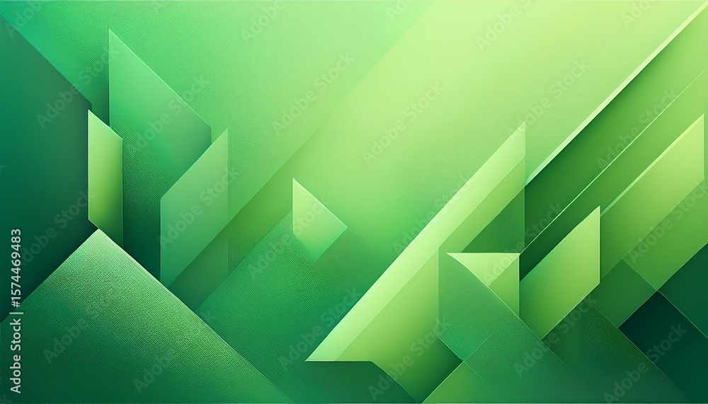 Poster abstract soft green gradient background with geometric shapes