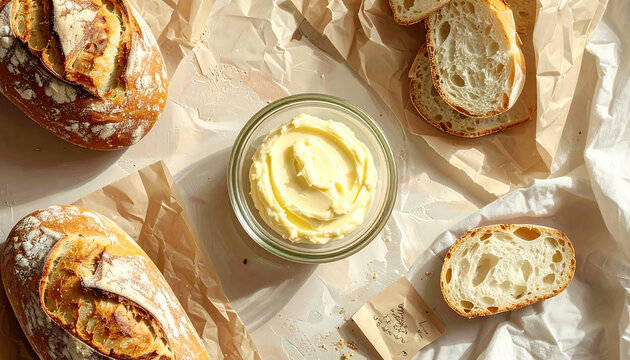cultured butter in a small glass dish