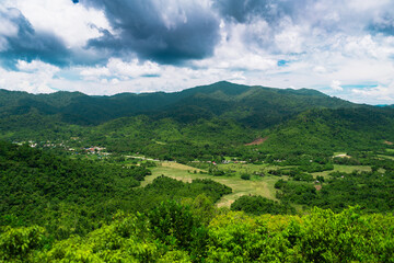 Mt. Mansilawit View Overlooking paradise beach and turqoise sea water with Rainfall and Tropical...