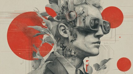 Mechanical and organic fusion in modern conceptual artwork