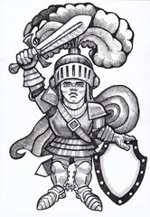 knight with sword and shield