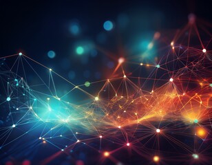 Fototapeta premium modern abstract background with connected dots and lines network technology communication concept