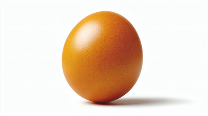 A brown egg on a white backdrop, perfect for illustrating freshness and health.