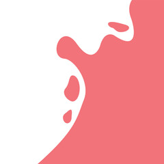 Minimal abstract illustration with pink fluid splash design on white background. Ideal for backgrounds, web design, cosmetics, skincare, or branding concepts with modern aesthetic appeal.