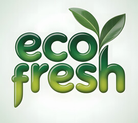 Vibrant "Eco Fresh" Logo with Green Leaves