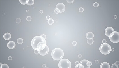 Floating Bubbles with Grey Background.