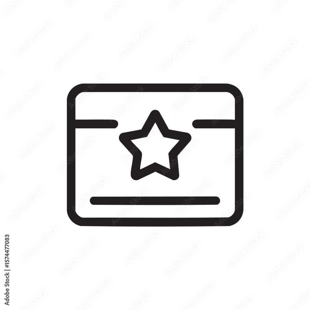Poster a star centered on a rounded rectangle.