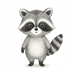 Fototapeta premium Cute raccoon illustration isolated on white background