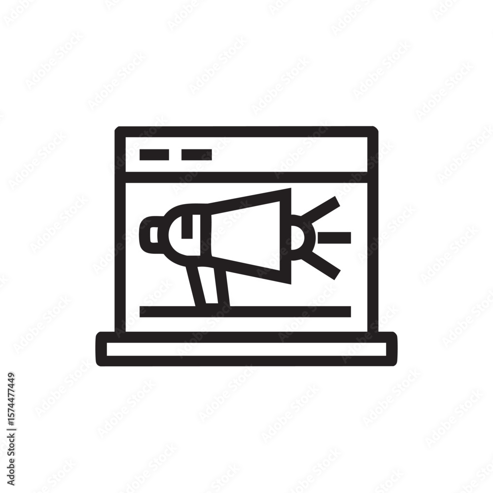 Poster a megaphone appears within a browser window.